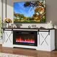 thumbnail image 1 of Farmhouse TV Stand with 36” Fireplace for 70/75/80 Inch TVs, 70 inch Fireplace TV Stand Entertainment Center Media Console Cabinet with Sliding Barn Doors for Living Room, 1 of 9