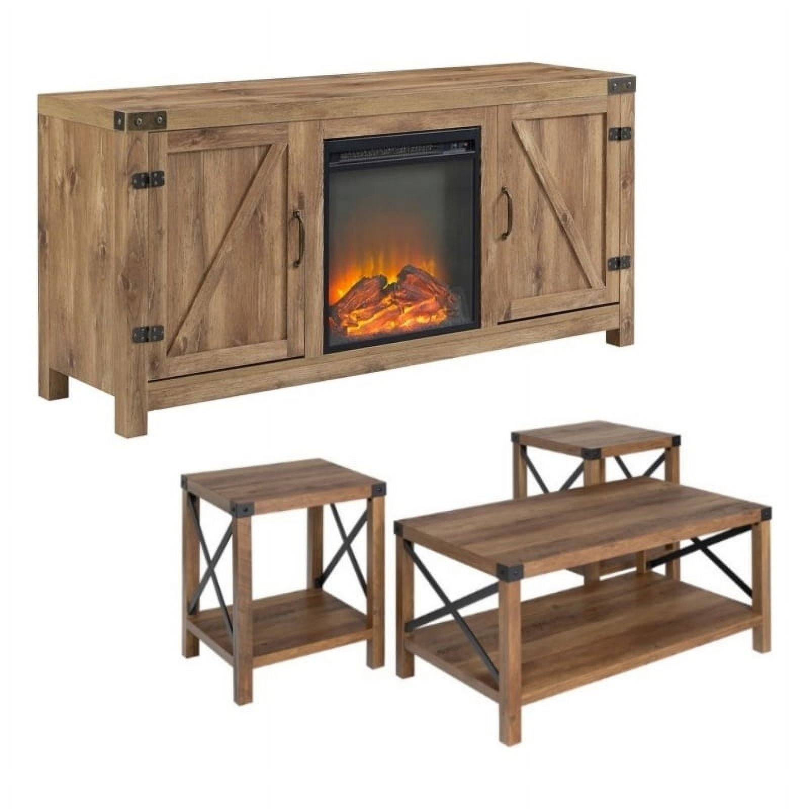 Fireplace tv stand and sale coffee table set