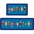 thumbnail image 1 of Farmhouse Fish Kitchen Mats Set of 2 Non Slip Fishes Kitchen Rugs Home Decor Low-Profile Washable Floor Mat 17x47 Inch and 17x29 Inch, 1 of 6