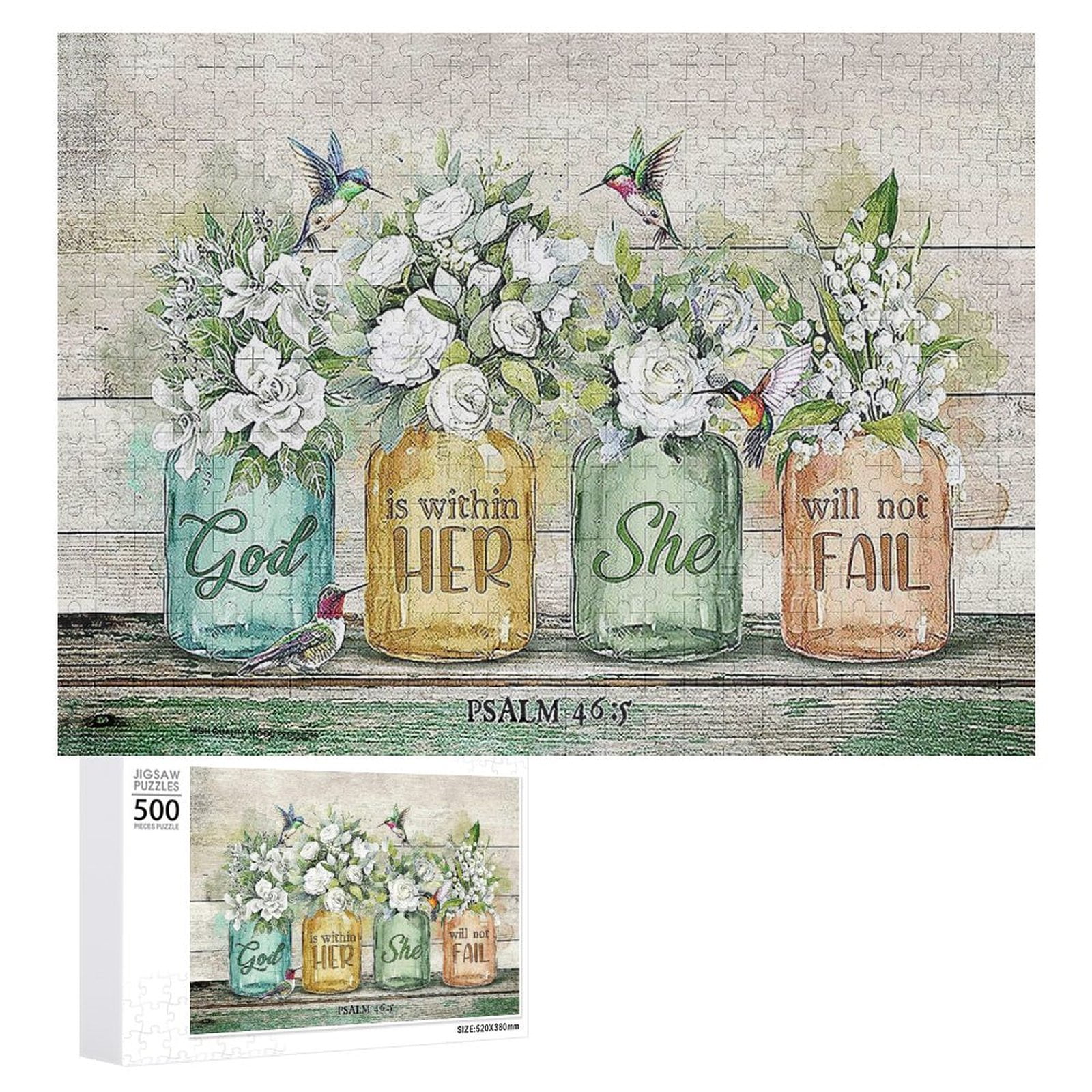 Farmhouse Floral 500 Piece Jigsaw Puzzles for Adults - Flower in Vase