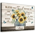 thumbnail image 1 of Farmhouse Floral Canvas Pictures Inspirational Wall Art Sunflowers Cotton Painting Artwork Bless The Food Before Us Prints for Living Room Kitchen Dinning Home Decor Framed Ready to Hang12"x16", 1 of 6