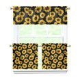 thumbnail image 1 of Farmhouse Floral Curtains 24" Short - 3 Panel Vintage Set with Butterflies & Bees, Bohemian Country Kitchen Window Treatment, 1 of 6