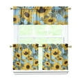 thumbnail image 1 of Farmhouse Floral Curtains 24" Short - 3 Panel Vintage Set with Butterflies & Bees, Bohemian Country Kitchen Window Treatment, 1 of 6
