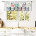 thumbnail image 1 of Farmhouse Floral Kitchen Curtains Daisy Rustic Vintage Flower Inspirational Small Short Cafe Window Curtains Wooden Country Quotes Bathroom Tier Window Treatment Drapes (27.5x39 Inch), 1 of 5