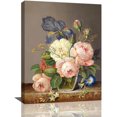 thumbnail image 1 of Farmhouse Floral Kitchen Decor Wall Art Flower Bathroom Wall Art Flower Canvas Painting Rustic Pictures Framed Artwork for Bathroom Kitchen Living Room Bedroom 12''''x16'''', 1 of 6
