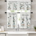 thumbnail image 1 of Farmhouse Floral Kitchen Window Curtains Valance and Tier Set 36 Inch, Watercolor Flower Vase Inspirational Quote 3 Piece Window Treatment Tiers Country Wooden Kitchen Decor Drapes, 1 of 6