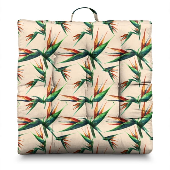 Farmhouse Floral Meditation Pillow - Resilient PP Cotton Filling with Romantic Garden Print