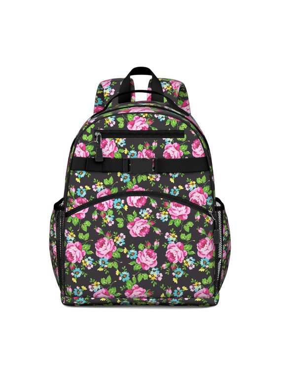Farmhouse Floral Print Ergonomic Travel Backpack for Students