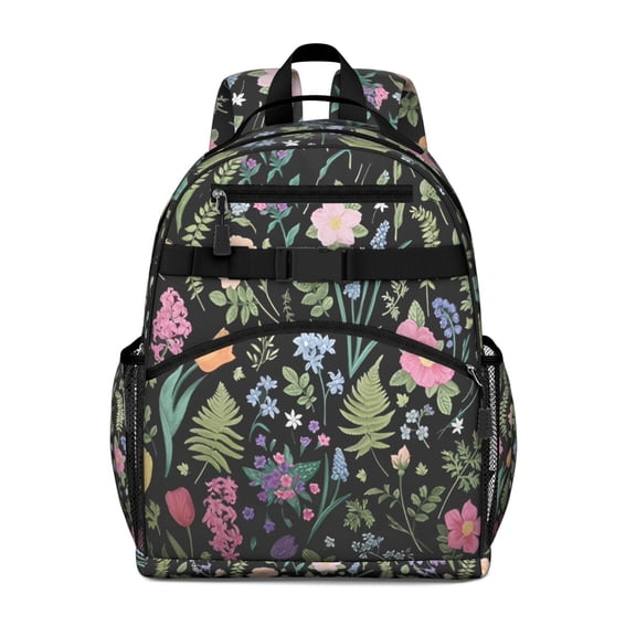 Farmhouse Floral Print Spine-Protecting Backpack for Commuters