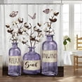 thumbnail image 1 of Farmhouse Floral Shower Curtain Rustic Country Cotton Flower Purple Jar Bathroom Shower Curtains Relax Soak Unwind Waterproof Polyester Fabric Bathroom Decor Curtain with Hooks 72x72 Inches, 1 of 6