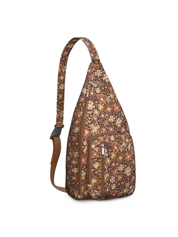 Farmhouse Floral Sling Backpack - Country Chic Flower Print, Lightweight Weekend Pack