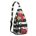 thumbnail image 1 of Farmhouse Floral Sling&nbsp;- Rustic Sunflower and Daisy Pattern, Multi-Functional Travel Pack, 1 of 4