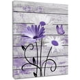 thumbnail image 1 of Farmhouse Floral Wall Art for Living Room, Purple and White Daisy Flower and Butterfly on Rustic Wood Board Canvas Wall Art Framed Artwork Ready to Hang for Bathroom Bedroom Decor, 1 of 5