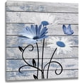 thumbnail image 1 of Farmhouse Floral Wall Art for Living Room, Purple and White Daisy Flower and Butterfly on Rustic Wood Board Canvas Wall Art Framed Artwork Ready to Hang for Bathroom Bedroom Decor, 16L X 12W, 1 of 7