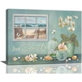 thumbnail image 1 of Farmhouse Floral Wall Art, Rustic Canvas Painting for Bathroom Decor, 16'x12' Framed Artwork, 1 of 5