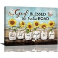 thumbnail image 1 of Farmhouse Floral Wall Art, Rustic Canvas Painting for Bathroom Decor, 16'x12' Framed Artwork, 1 of 5