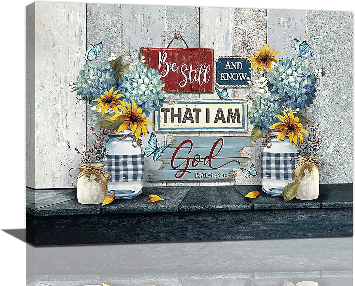 Farmhouse Floral Wall Art Rustic Flower Butterfly Pictures Wall Decor ...