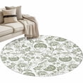 thumbnail image 1 of Farmhouse Floral Washable Round Area Rug 4 ft, Green Pastoral Botanical Country Rustic , Soft Non Slip Rugs Stain Repellent Indoor Felt Carpet for Living Dining Room Bedroom Home Office, 1 of 9