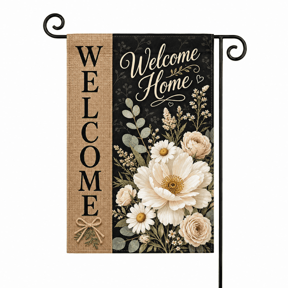 Farmhouse Floral Welcome Garden Flag for Front Yard Decor