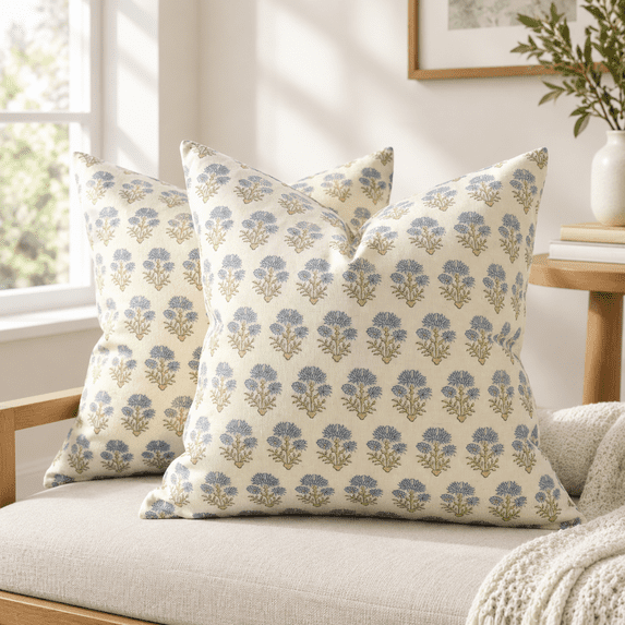 Rustic Country Office Farmhouse Floralow Covers 18x18 Set Of 2 Country Botanical Throw Cover ...