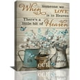 thumbnail image 1 of Farmhouse Flower Bathroom Decor Wall Art Vintage Butterfly Floral Blue Pictures Wall Decor Inspirational Quotes Canvas Painting Prints Artwork Home Decorations Framed for Bedroom12 x16, 1 of 6