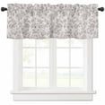 thumbnail image 1 of Farmhouse Flower Curtain Valance for Windows/Kitchen/Living Room/Bedroom, Botanical Vintage Grey Leaf Plant Rod Pocket Window Treatment Short Drape Topper Small Tier Cafe Curtains Panel 54X18, 1 of 8