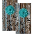 thumbnail image 1 of Farmhouse Flower Floral Bathroom Hand Towel Set of 2, Rustic Teal Turquoise Dahlia Fingertip Towel Country Blue Wild Garden Plant Decorative Soft Highly Absorbent Bath Towels for Home Hotel Gym Spa, 1 of 8