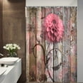 thumbnail image 1 of Farmhouse Flower Floral Shower Curtain, Rustic Pink Dahlia Shower Curtain Set, Country Pink Wild Garden Plant Waterproof Fabric Shower Curtain with Hooks, Surreal Bathroom Curtain, 36X72inch, 1 of 5