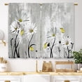 thumbnail image 1 of Farmhouse Flower Kitchen Curtains Grey Rustic Daisy Floral Small Short Cafe Window Curtains Country Vintage Butterfly Rod Pocket Bathroom Window Drapes Treatment Tier Curtains (27.5x36 Inch), 1 of 6