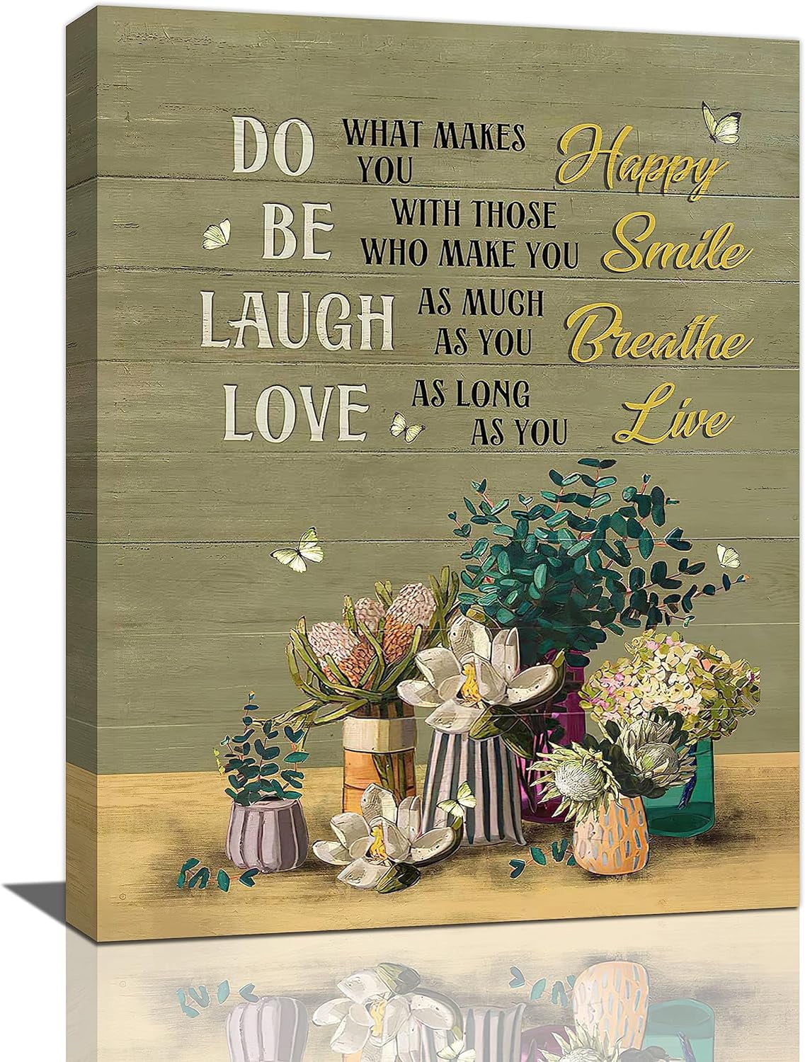 Farmhouse Flower Kitchen Decor Wall Art Rustic Floral Pictures