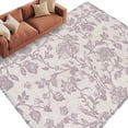 thumbnail image 1 of Farmhouse Flower Large Area Rugs for Bedroom Living Room, Soft Non Slip Carpet Bedside Rug, Botanical Vintage Purple Leaf Plant Rectangular Floor Cover Kitchen Accent Rug 8'x10' for Office, 1 of 9