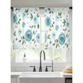 thumbnail image 1 of Farmhouse Flower Sheer Curtains 45 Inches Long 2 Panels Country Light Blue Floral Leaf Texture Light Filtering Semi Sheer Window Curtains Drapes for Bedroom Living Room 52"x45", 1 of 7