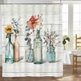 thumbnail image 1 of Farmhouse Flower Shower Curtain for Bathroom Rustic Floral Shower Curtains Country Botanical Waterproof Polyester Fabric Bathroom Decor Curtain with Hooks 72x72 Inches, 1 of 6