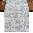 thumbnail image 1 of Farmhouse Flower Table Runner 108 Inches Long,Botanical Vintage Light Blue Leaf Cotton Linen Table Runners Dresser Scarves,Fabric Tabletop Scarf Furniture Cover for Home Dinner Party 13"x108", 1 of 9
