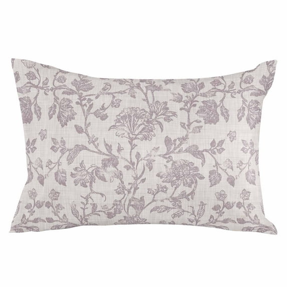 Farmhouse Flower Throw Pillow Cover 24 x 36 Inch Decorative Pillow Cover Botanical Vintage Purple Leaf Plant Lumbar Pillowcase Seasonal Rectangle Cushion Case for Couch Sofa Bed Living Room