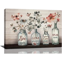 Farmhouse Flower Wall Art Religious Bathroom Pictures Wall Decor Scripture Christian Canvas Artwork Painting Hummingbird Framed Poster Print for Home Living room Bedroom Bathroom Office 12inx16in