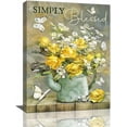 thumbnail image 1 of Farmhouse Flower Wall Art Rustic Yellow Floral Pictures Wall Decor Country White Flower Painting Canvas Prints Home Artwork Framed Decor for Kitchen Bathroom Bedroom Living Room,16'''' x 12'''', 1 of 6