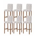 thumbnail image 1 of Farmhouse Flowers Bar Stool Covers Set of 6, Vintage Country Botanical Florals Stretch Washable Bar Chair Covers with Backs, Removable Pub Counter Height Chair Cover for Kitchen Dining Room Cafe, 1 of 7