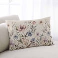 thumbnail image 1 of Farmhouse Flowers King Size Pillow Cover, Pillowcase Protectors with Zipper, Breathable Decorative Throw Pillow Case Cover, Retro Watercolor Floral Herbs Plants Pillow Shams for Couch Sofa 20x36Inch, 1 of 8