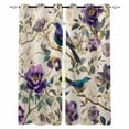 thumbnail image 1 of Farmhouse Flowers Kitchen Curtains Country Spring Floral Branches Birds Cafe Short Curtains for Bathroom Blackout Window Curtain Small Window Treatment Drapes for Bedroom Living Room 52"x45"x2, 1 of 9