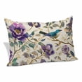thumbnail image 1 of Farmhouse Flowers Pillow Covers, Linen Long Throw Pillow Case, Country Spring Floral Branches Birds Holiday Pillow Protector Decorative Cushion Cover for Living Room/Bedroom 20" x 30", 1 of 8