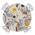 thumbnail image 1 of Farmhouse Flowers Round Tablecloth for 45-54 Inch Tables,Fitted Table Cover with Elastic Edge,Vintage Pastoral Botanical Floral Waterproof Outdoor Table Cloth Protector for Patio Garden Dinner Picnic, 1 of 9