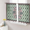 thumbnail image 1 of Farmhouse Flowers Sheer Curtains 45 Inch Length 2 Panels Set, Ethnic Retro Abstract Pattern Lattice Voile Window Treatment Rod Pocket Small Kitchen Curtains Drapes for Bedroom 52"x45"x2, 1 of 7