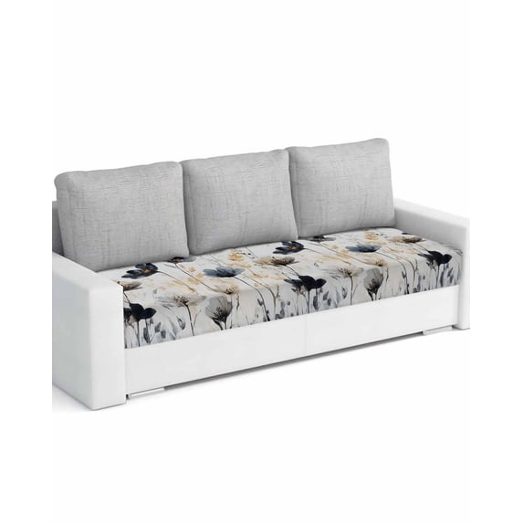 Farmhouse Flowers Sofa Couch Cushion Covers Washable, Removable Stretchable Sectional Couch Covers, Watercolor Botanical Floral Herbs Slipcovers for L & T Shape Sofa Furniture Protector L Size 1 pc