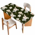 thumbnail image 1 of Farmhouse Flowers Table Cloths for 4 Foot Rectangle Tables, Modern Abstract Country Chic Floral Leaf Patio Waterproof Elastic Fitted Tablecloths, Washable Rectangular Table Cover for Camping, 1 of 8