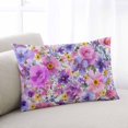 thumbnail image 1 of Farmhouse Flowers Throw Pillow Covers, Spring Watercolor Purple Pink Floral Soft Breathable Pillow Cases with Invisible Zipper, Queen Size Pillowcases for Couch Bed Sofa Chair 20x30 Inches, 1 of 9
