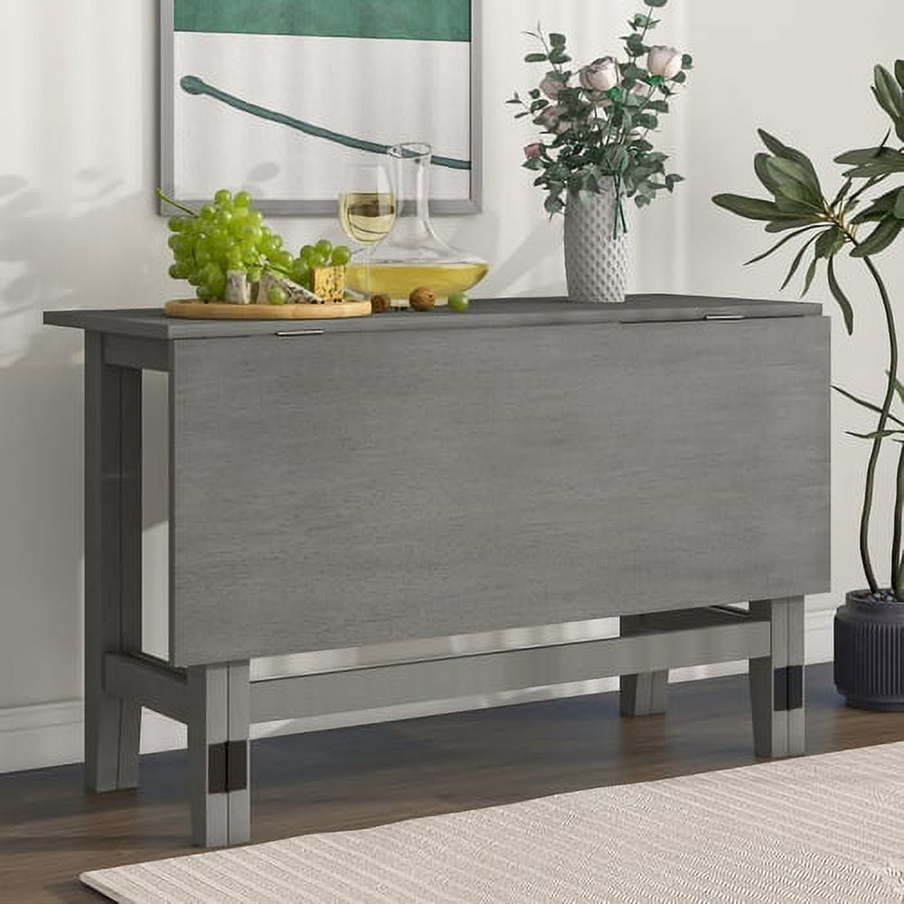 Farmhouse Folding Dining Table, Drop Leaf Dining Table for 4, Solid