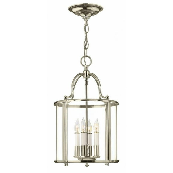 Farmhouse Four Light Chandelier-Polished Nickel Finish Bailey Street Home 81-Bel-3002326