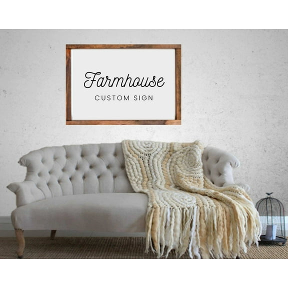 Farmhouse Framed wood sign custom made with saying or text