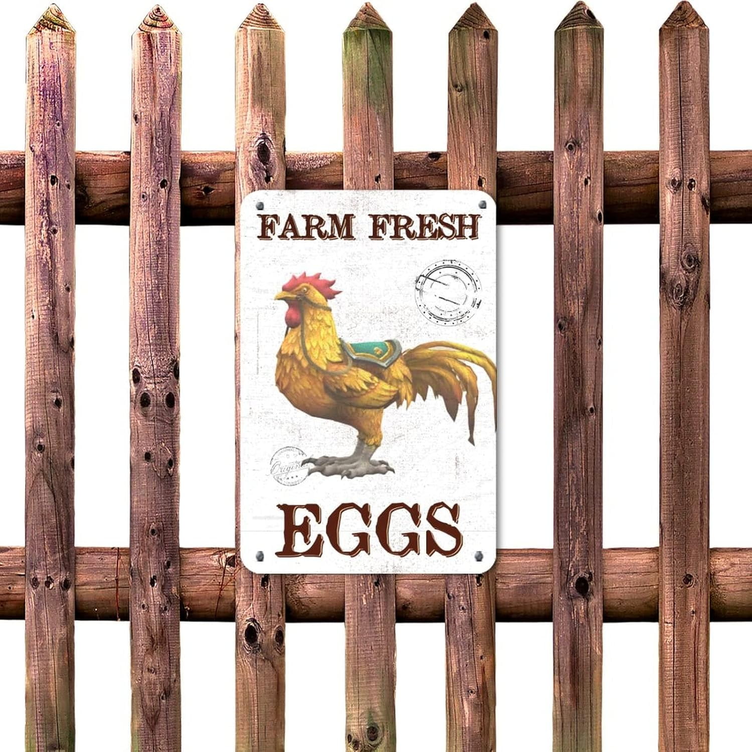 Farmhouse Fresh Eggs Metal Tin Sign Chicken Hen Rooster Tin Signs ...